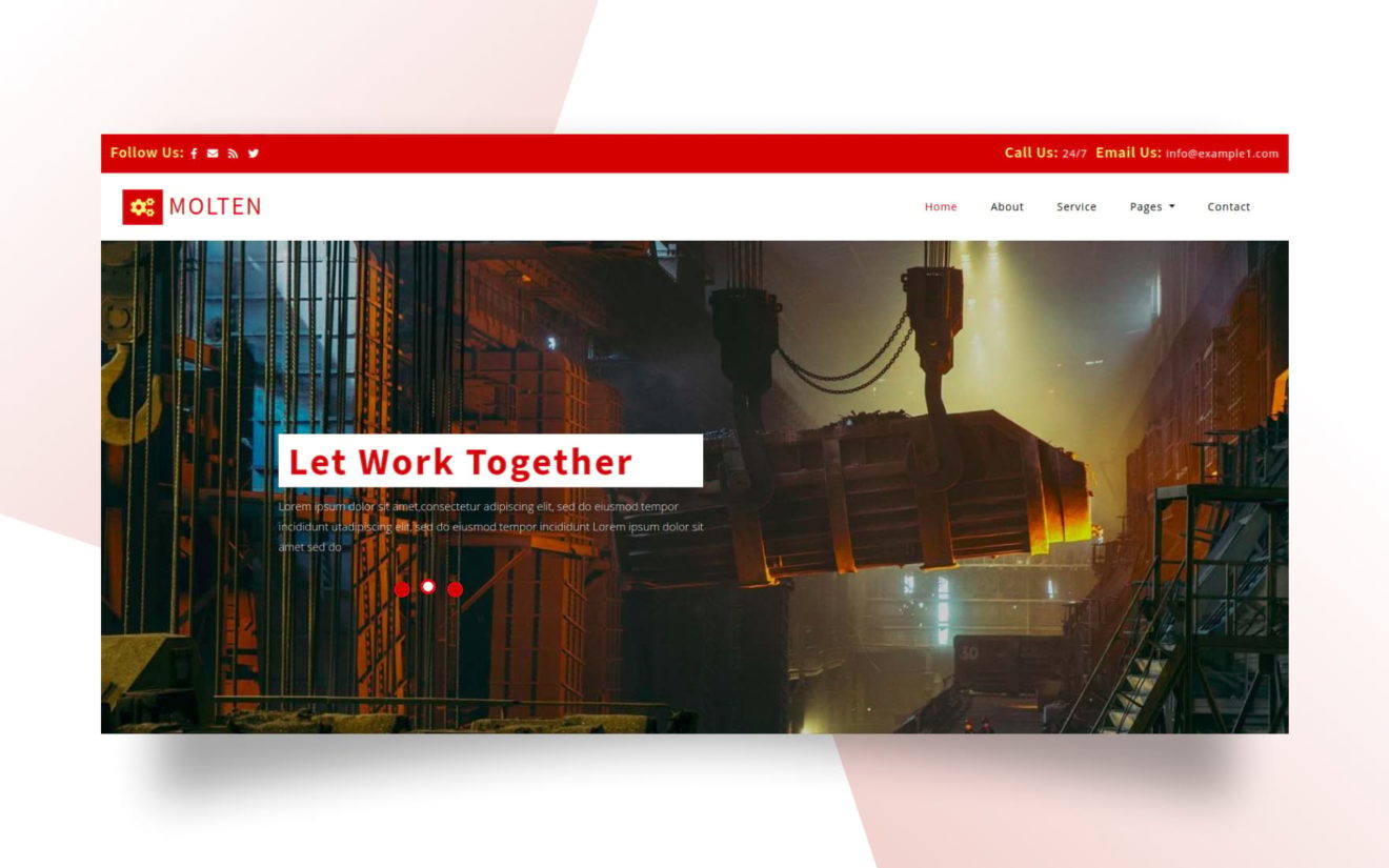 Molten Industrial Category Bootstrap Responsive Web Template
