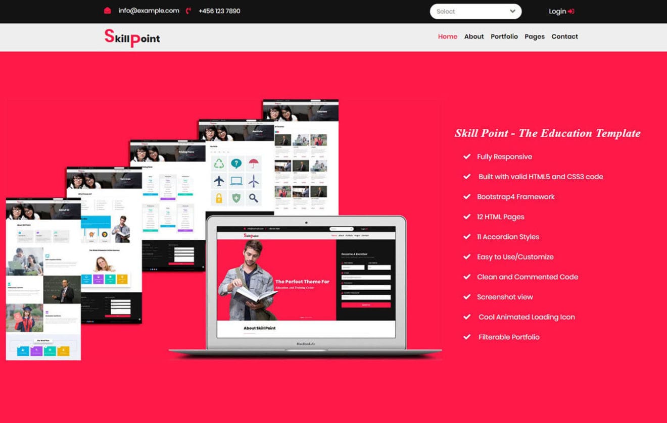 Skill Point an Education category Flat Bootstrap Responsive Web Template