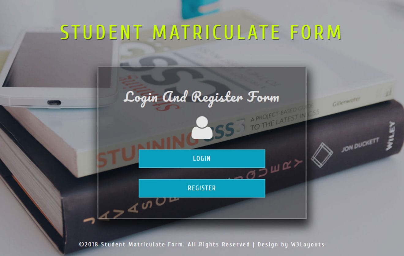 Student Matriculate Form Flat Responsive Widget Template