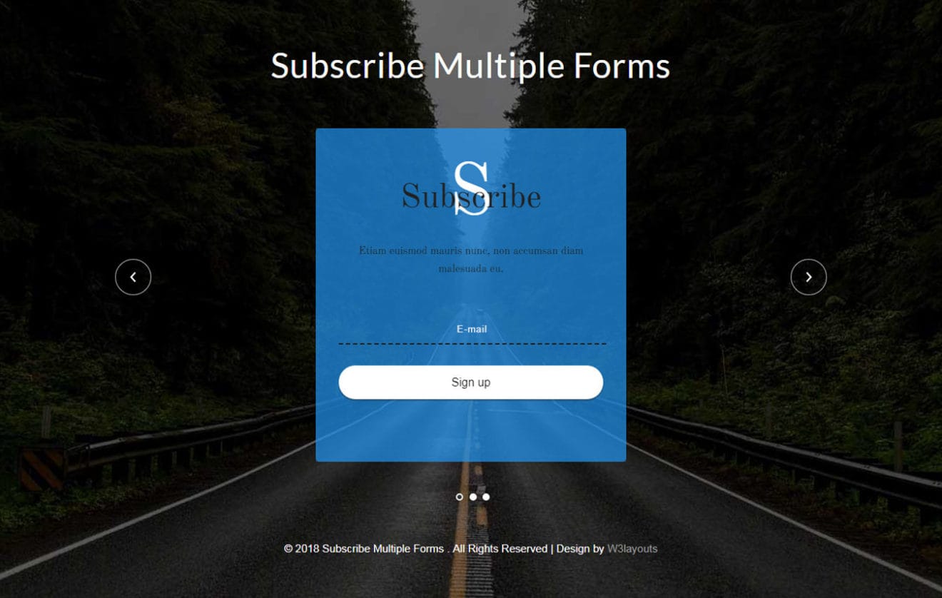 Subscribe Multiple Forms Flat Responsive Widget Template