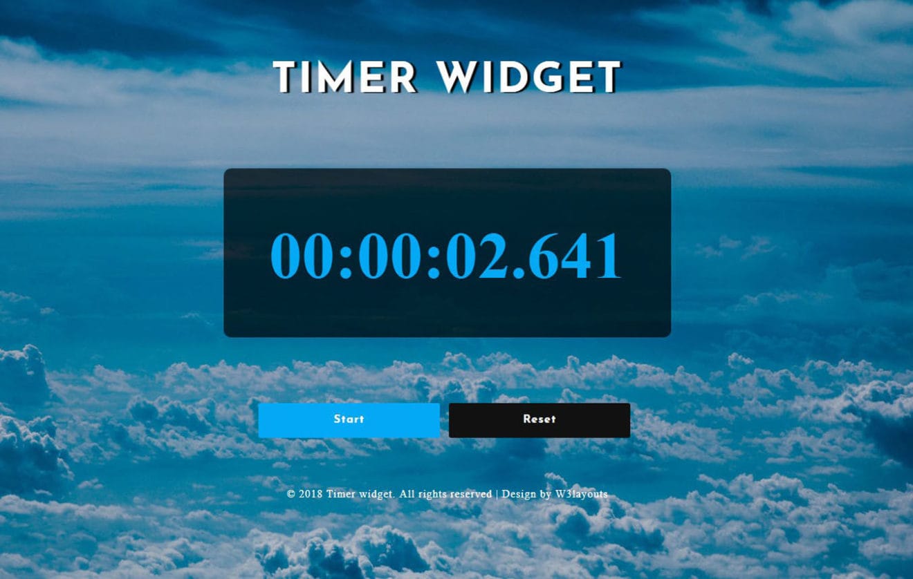 Timer Widget Flat Responsive Widget Template