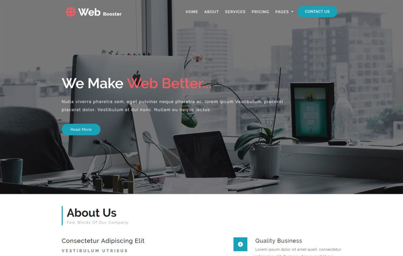 Web Booster Corporate Category Bootstrap Responsive Web Template.