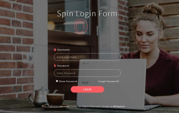Spin login form