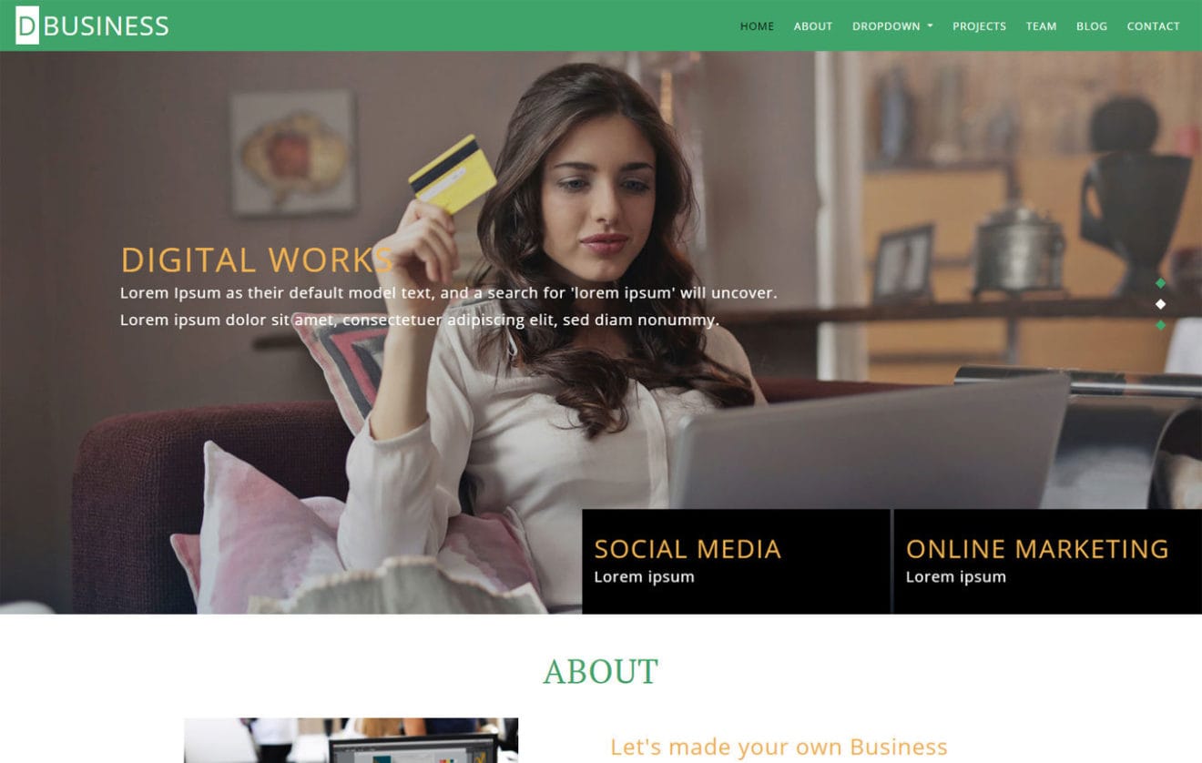 D-BUSINESS a Corporate Category Bootstrap Responsive Web Template