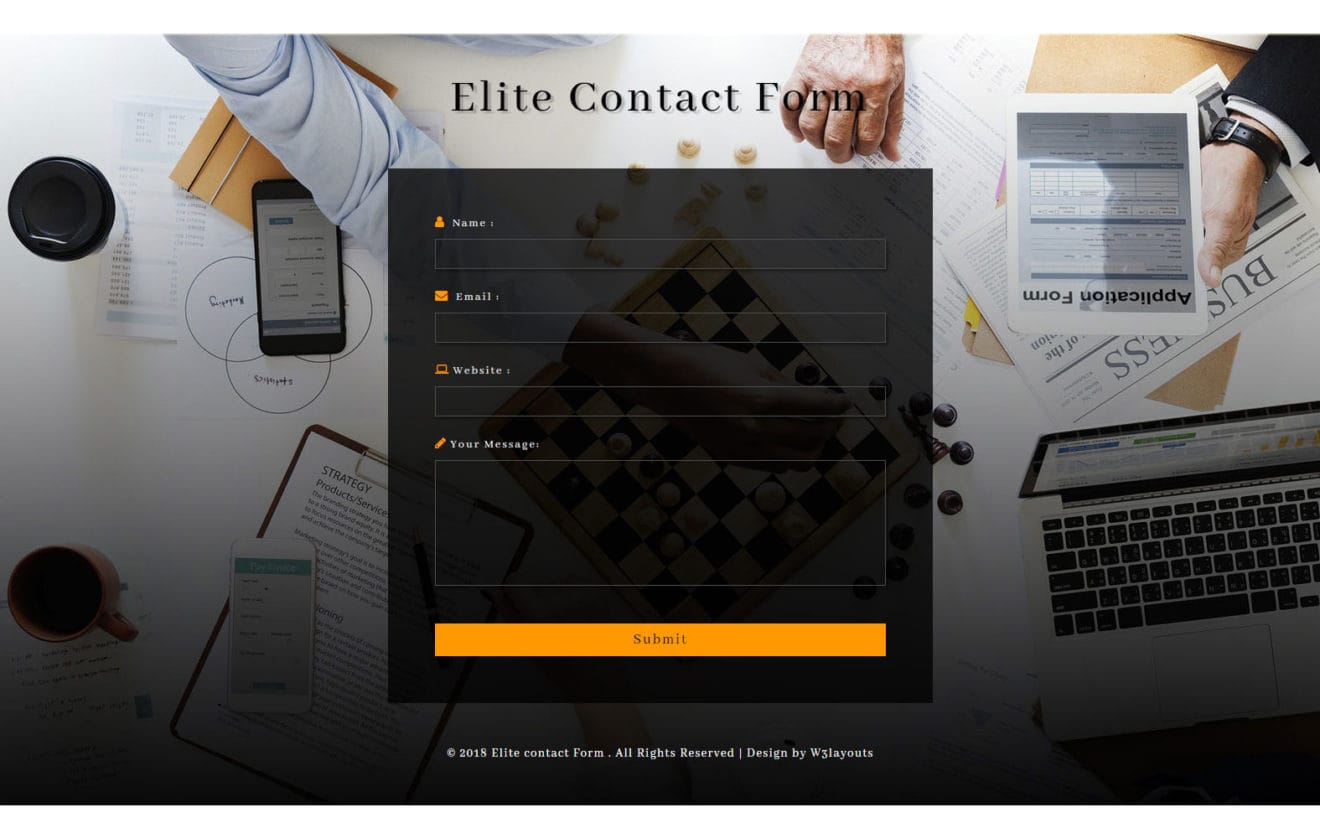 Elite Contact Form Flat Responsive Widget Template