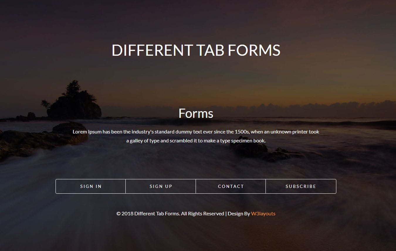 Different Tab Forms