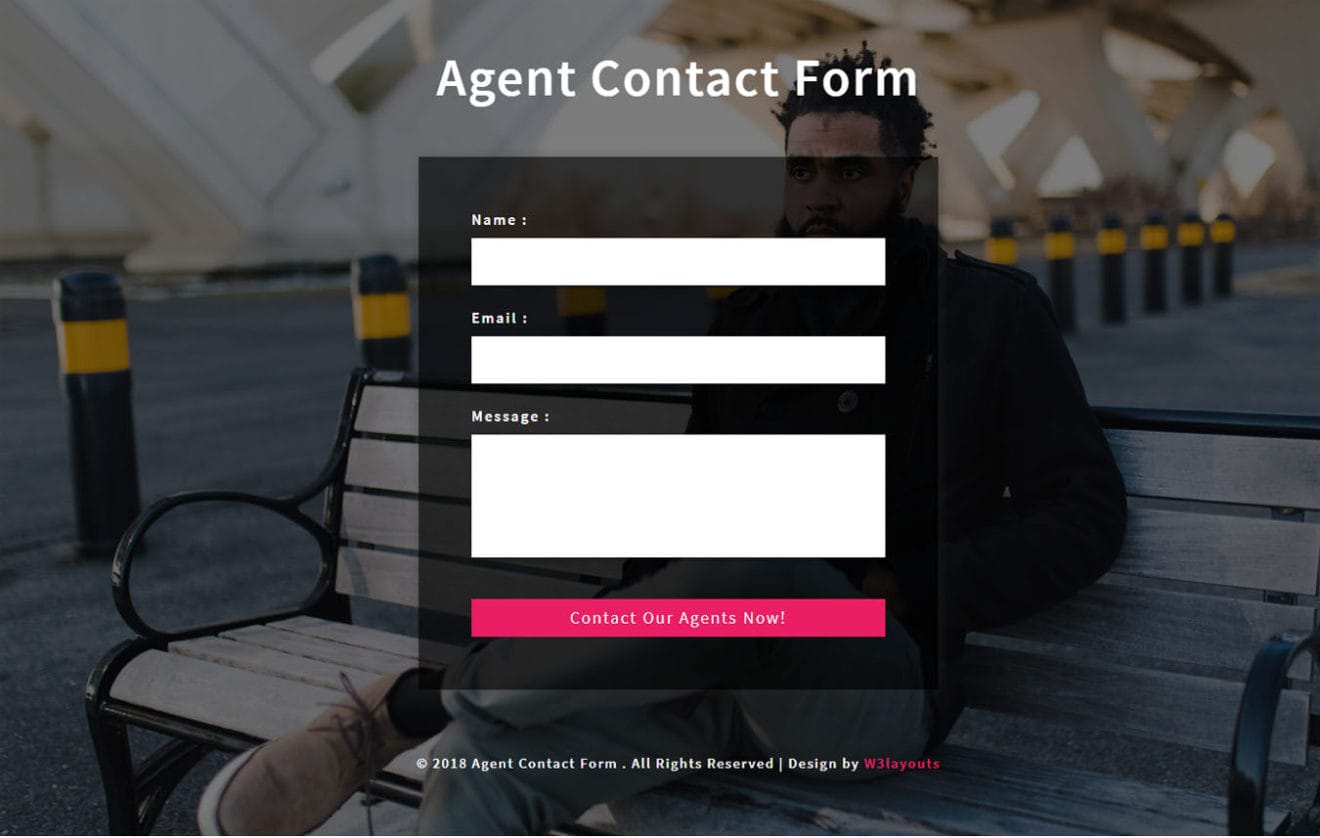 Agent Contact Form Flat Responsive Widget Template.
