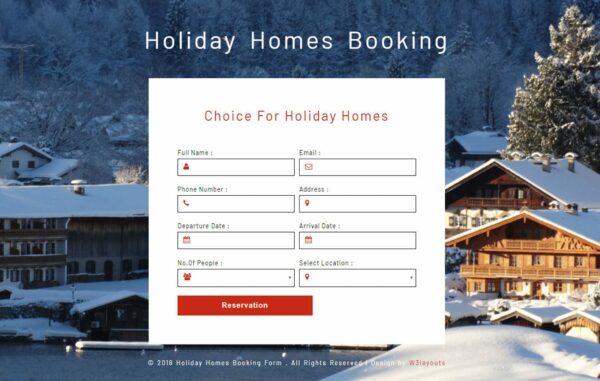 Holiday Homes Booking Form