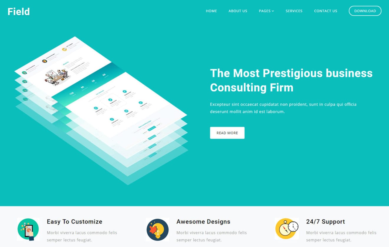 Field Corporate Business Category Bootstrap Responsive Web Template.