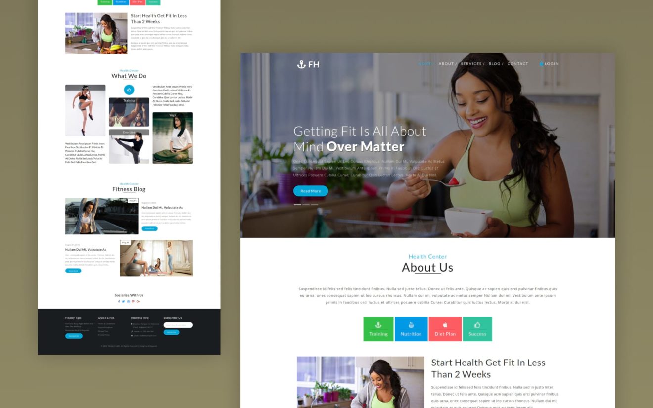 Fitness Health Sports Category Bootstrap Responsive Web Template.
