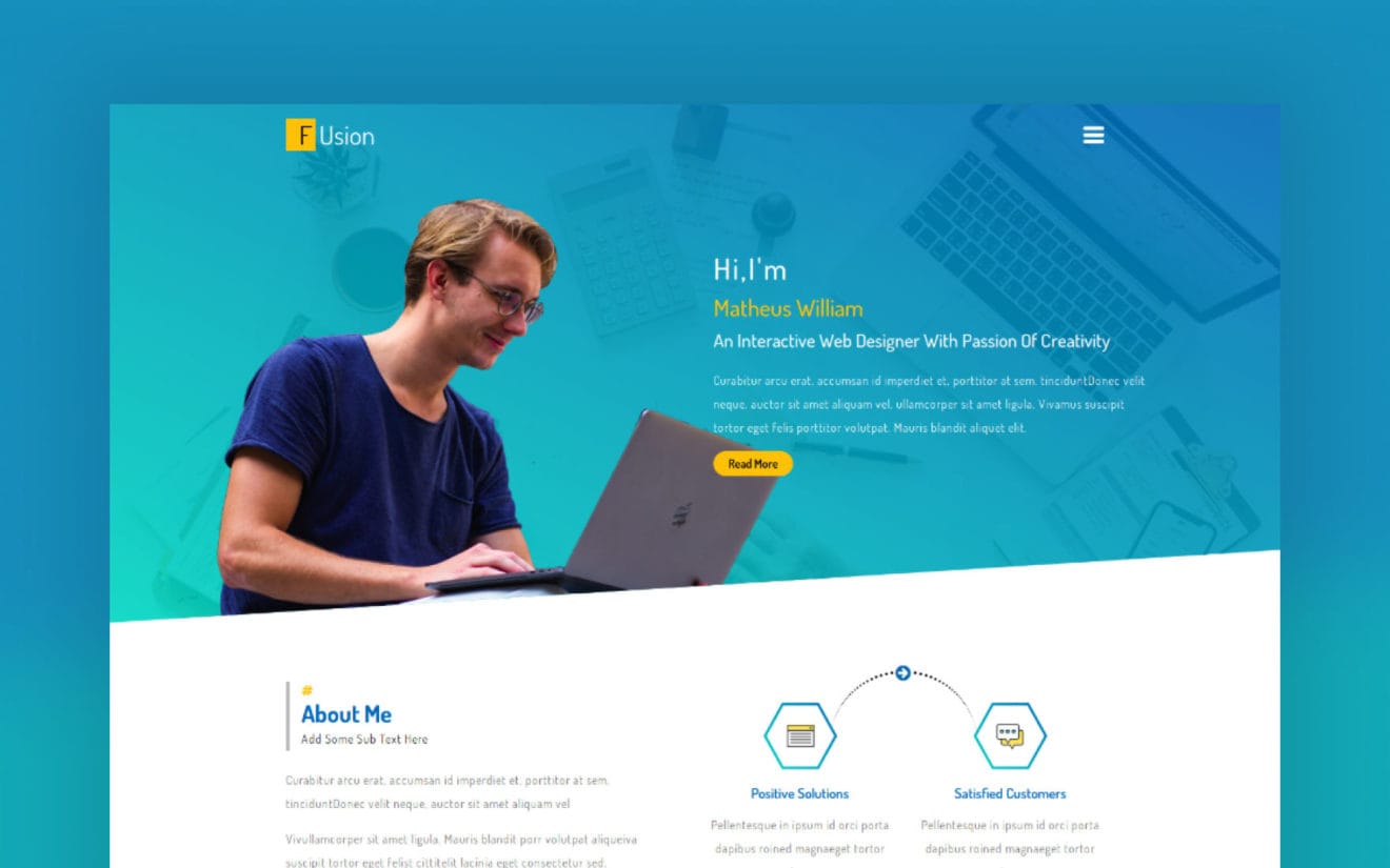 Fusion a Personal Category Flat Bootstrap Responsive Web Template