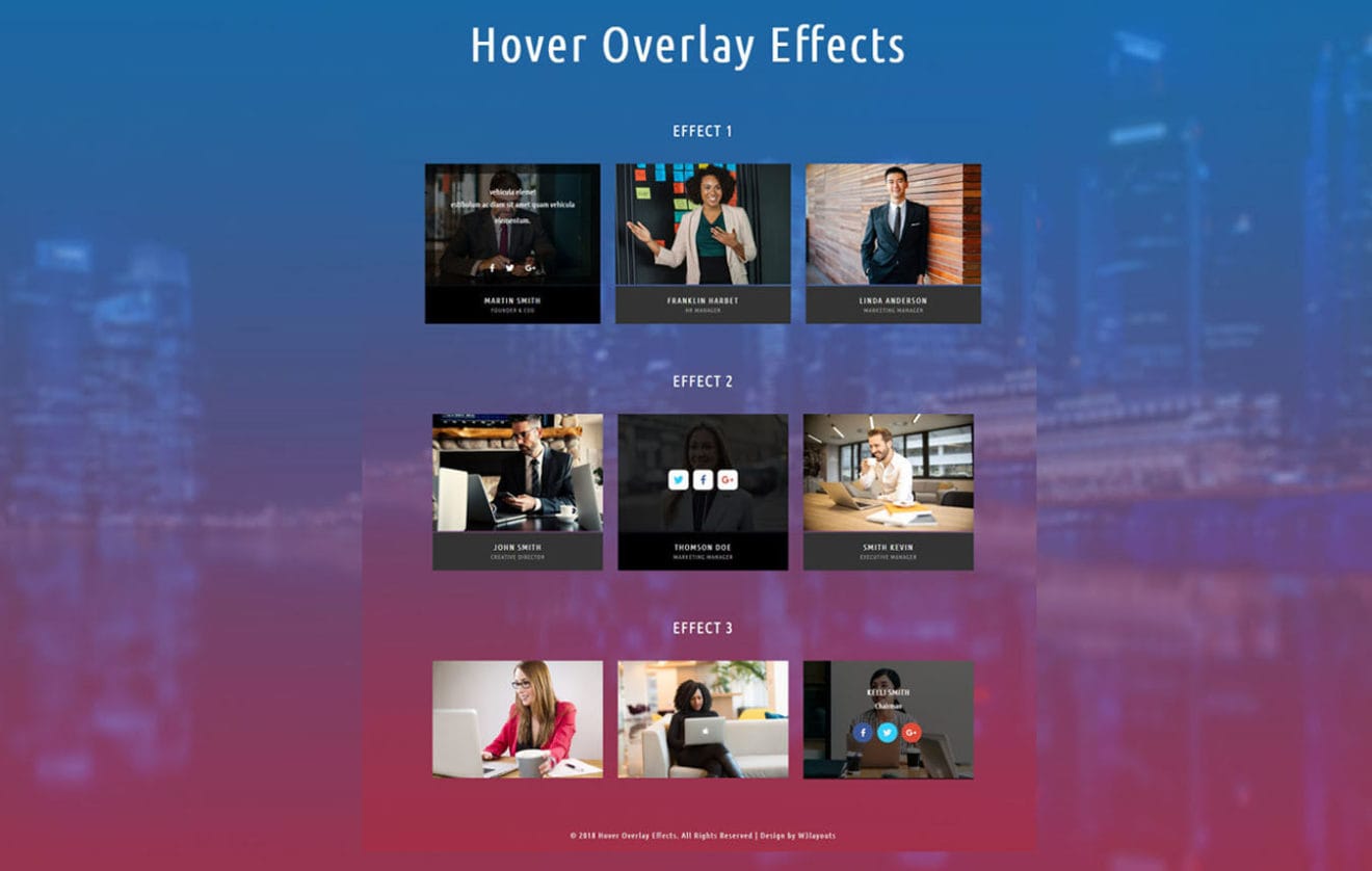 Hover Overlay Effects Flat Responsive Widget Template