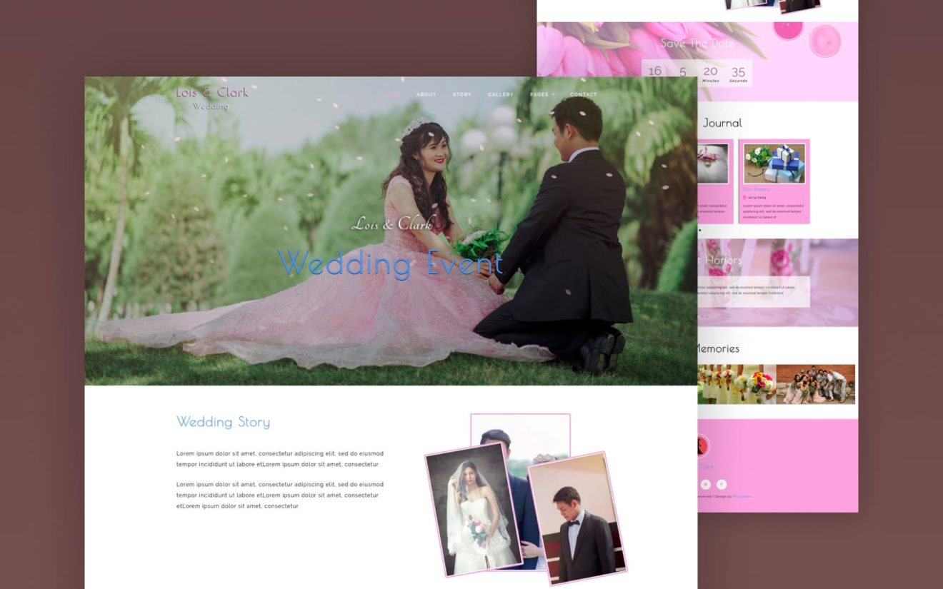 Lois & Clark a Wedding Category Bootstrap Template