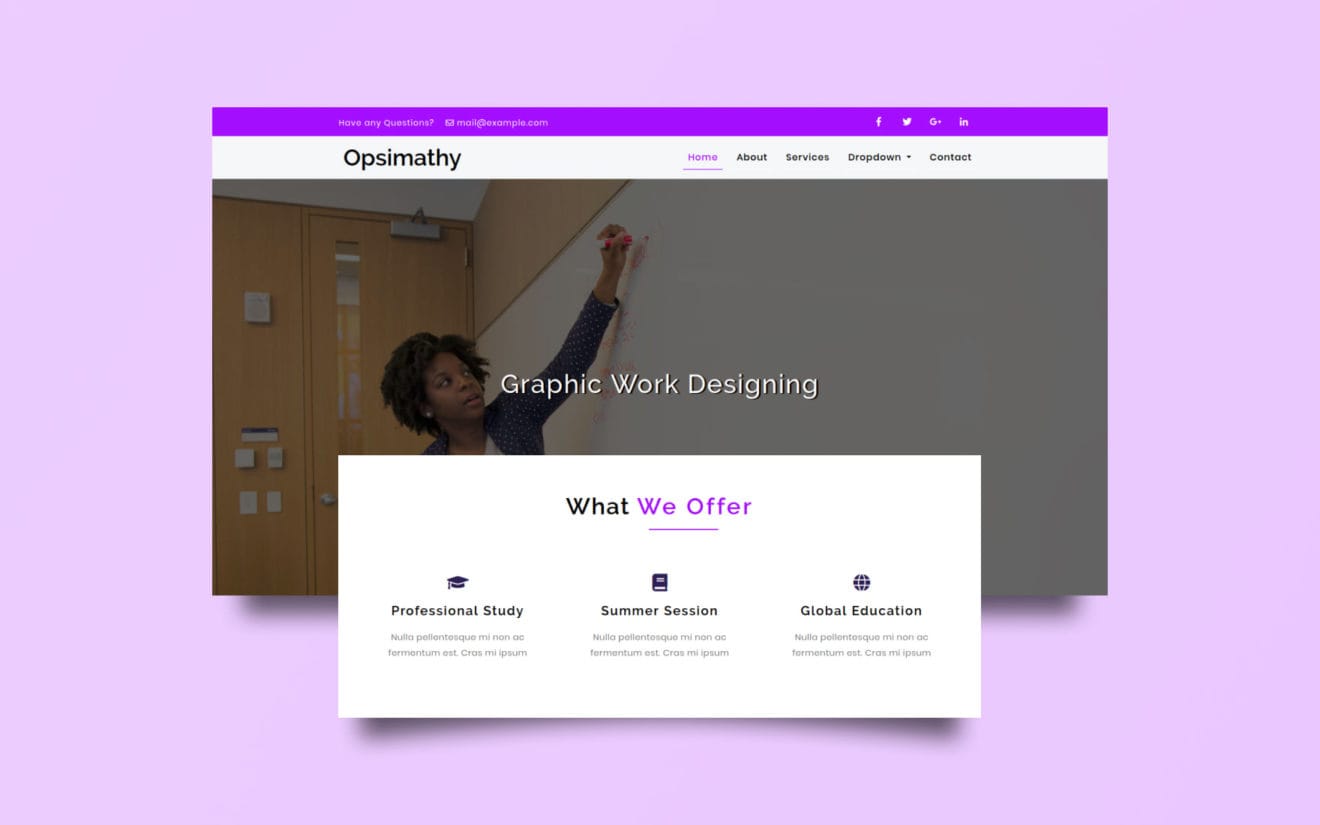 Opsimathy Education Category Bootstrap Responsive Web Template.