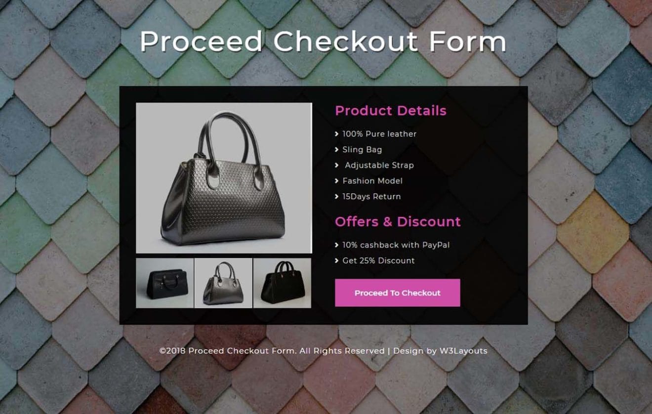 Proceed Checkout Form Responsive Widget Template