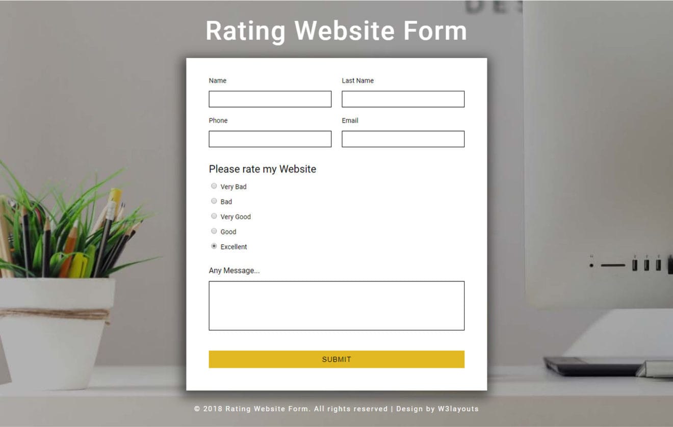 Rating Website Form Responsive Widget Template