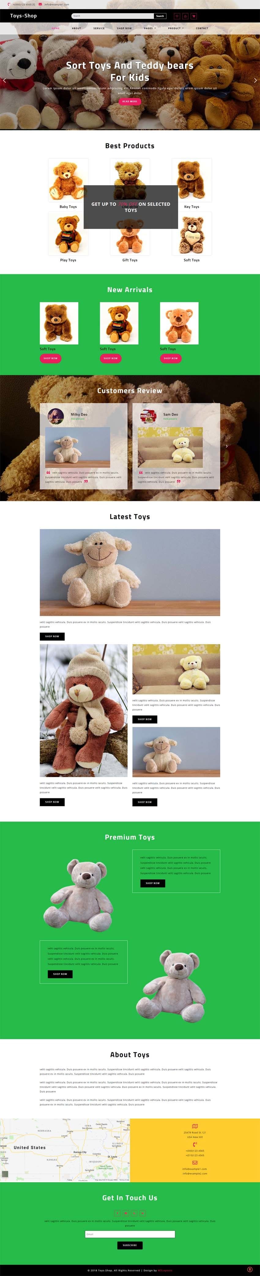 Toys store shop website