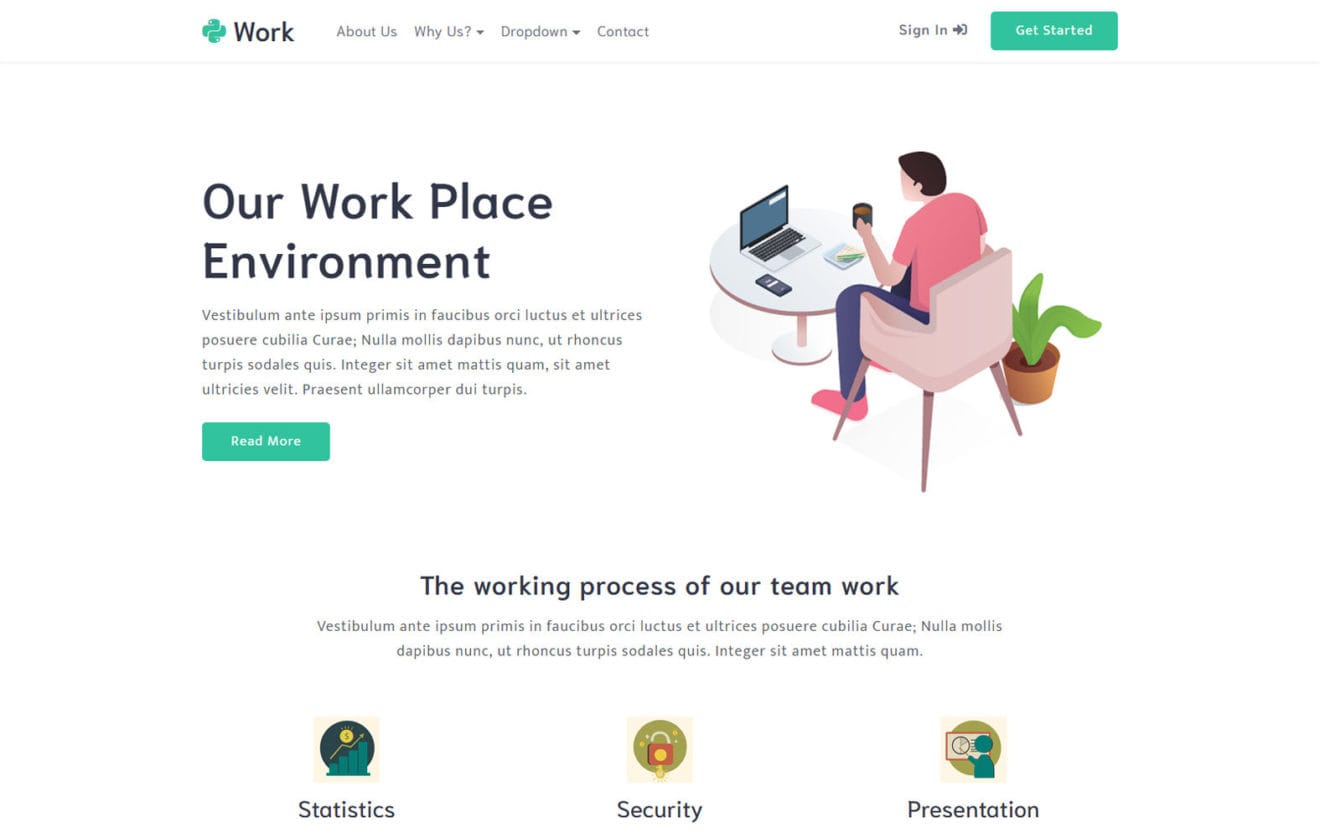 Work a Business Category Bootstrap Responsive Web Template