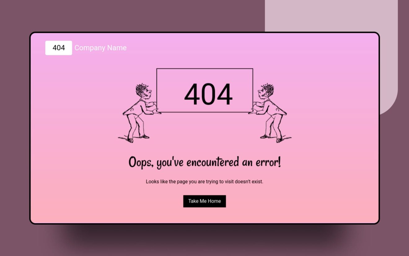 404 Error a Flat Responsive Widget