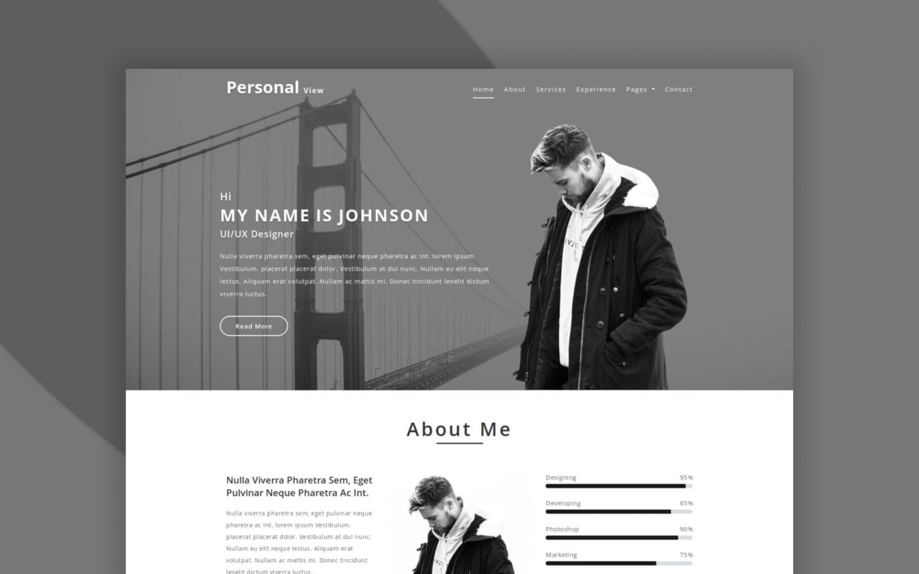 Personal View Personal Category Bootstrap Responsive Web Template.