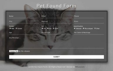 Pet Found Form
