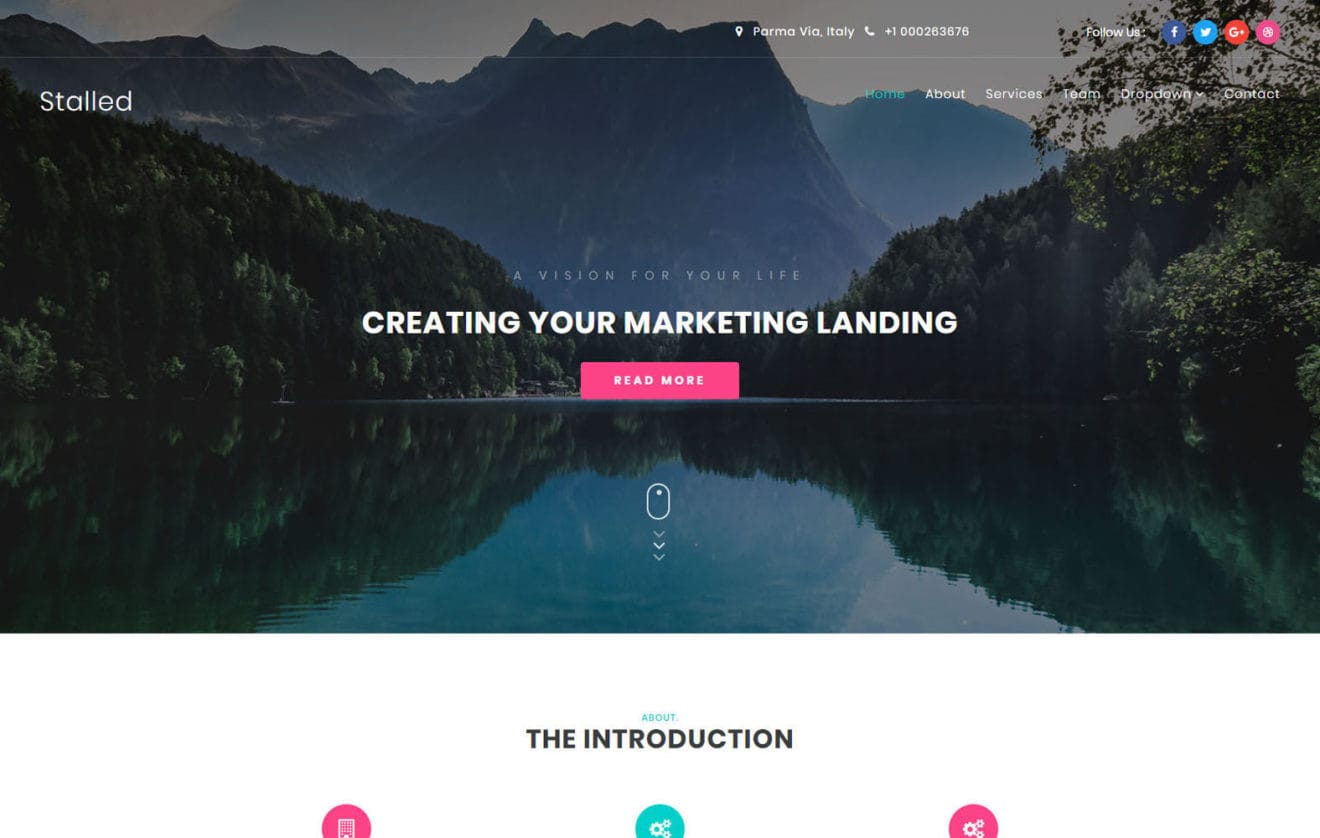 Stalled Business Category Bootstrap Responsive Web Template.