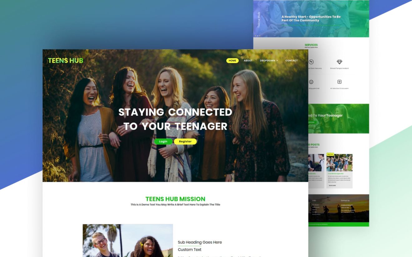 Teens Hub a People Category Bootstrap Web Template