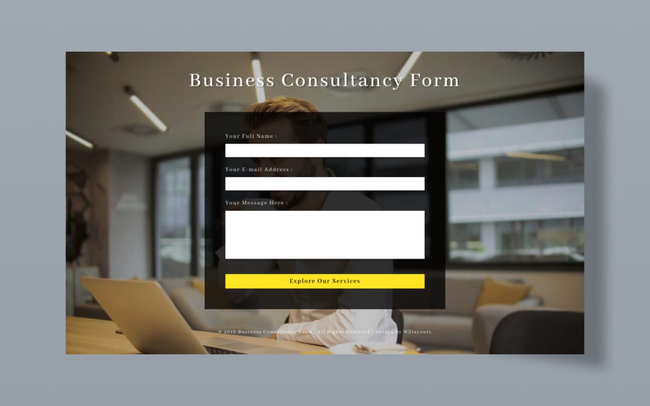 Business Consultancy Form Flat Responsive Widget Template