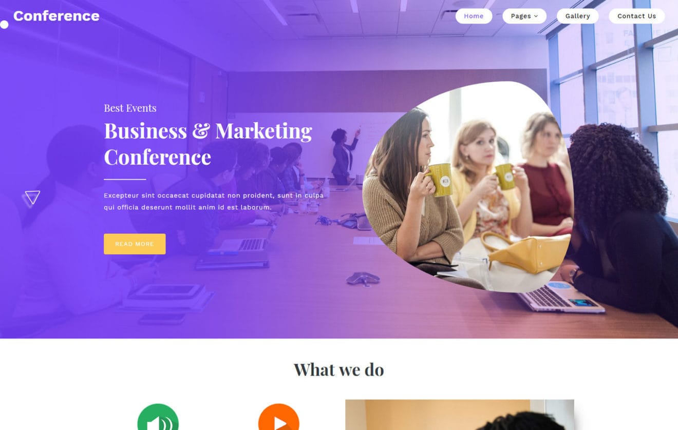 Conference a Corporate Category Bootstrap Responsive Web Template