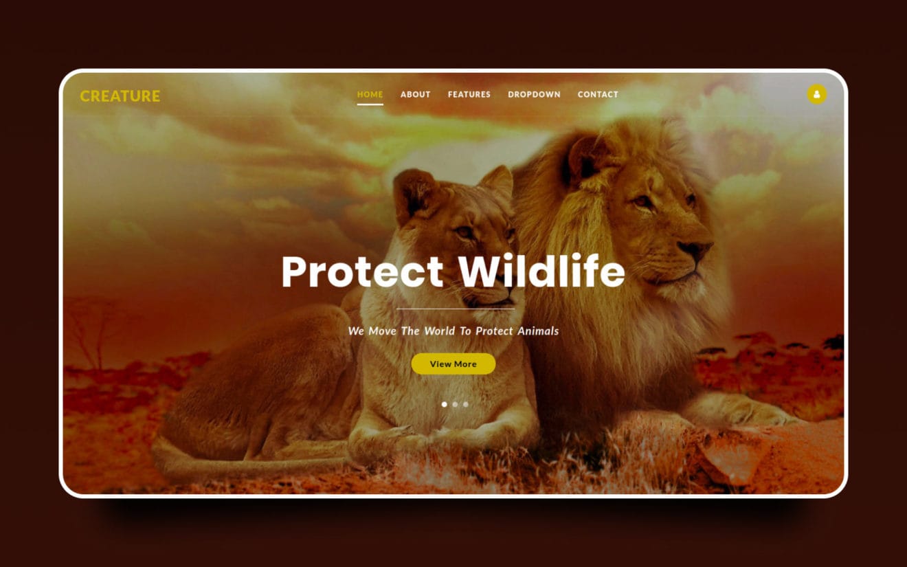 Creature – Animals Category Bootstrap Web Template