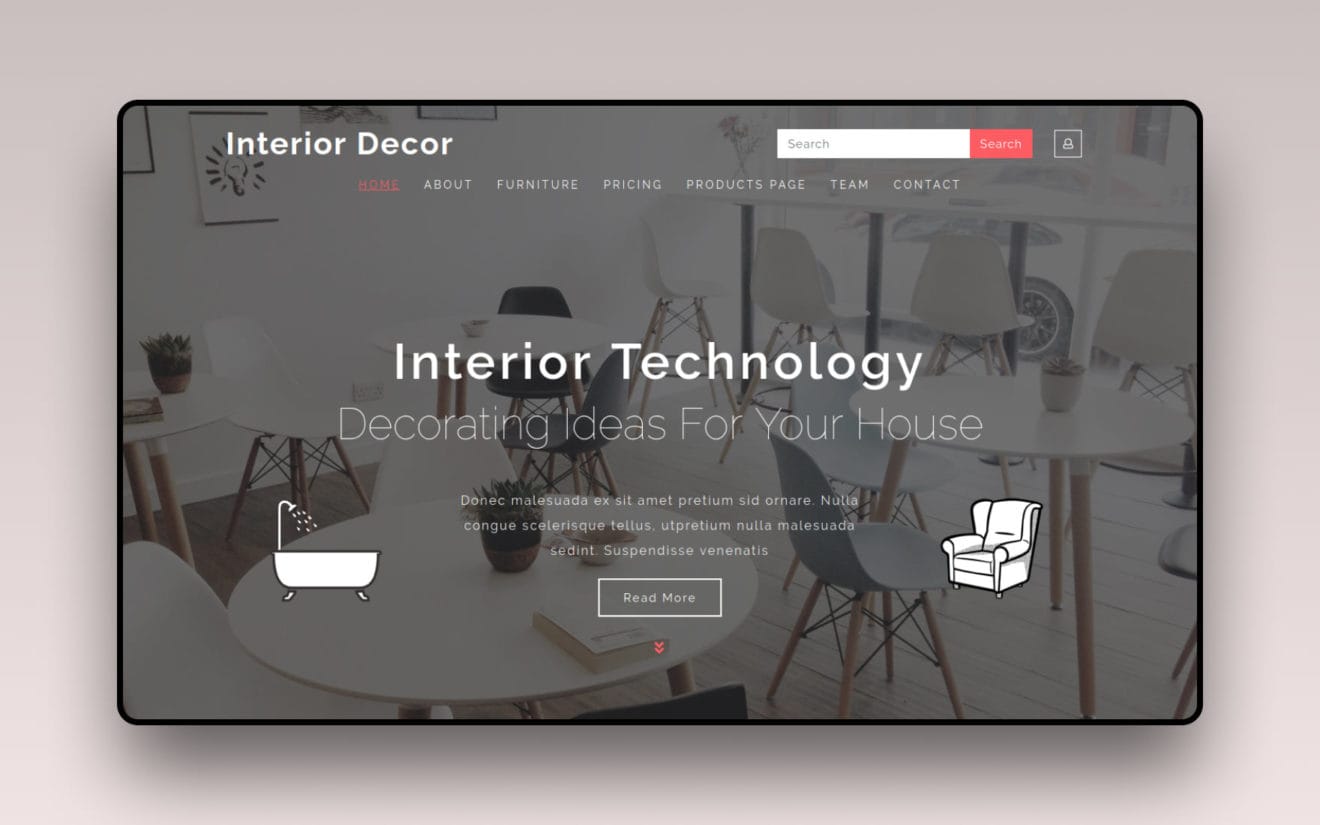 Interior Decor Interior Category Bootstrap Responsive Web Template.