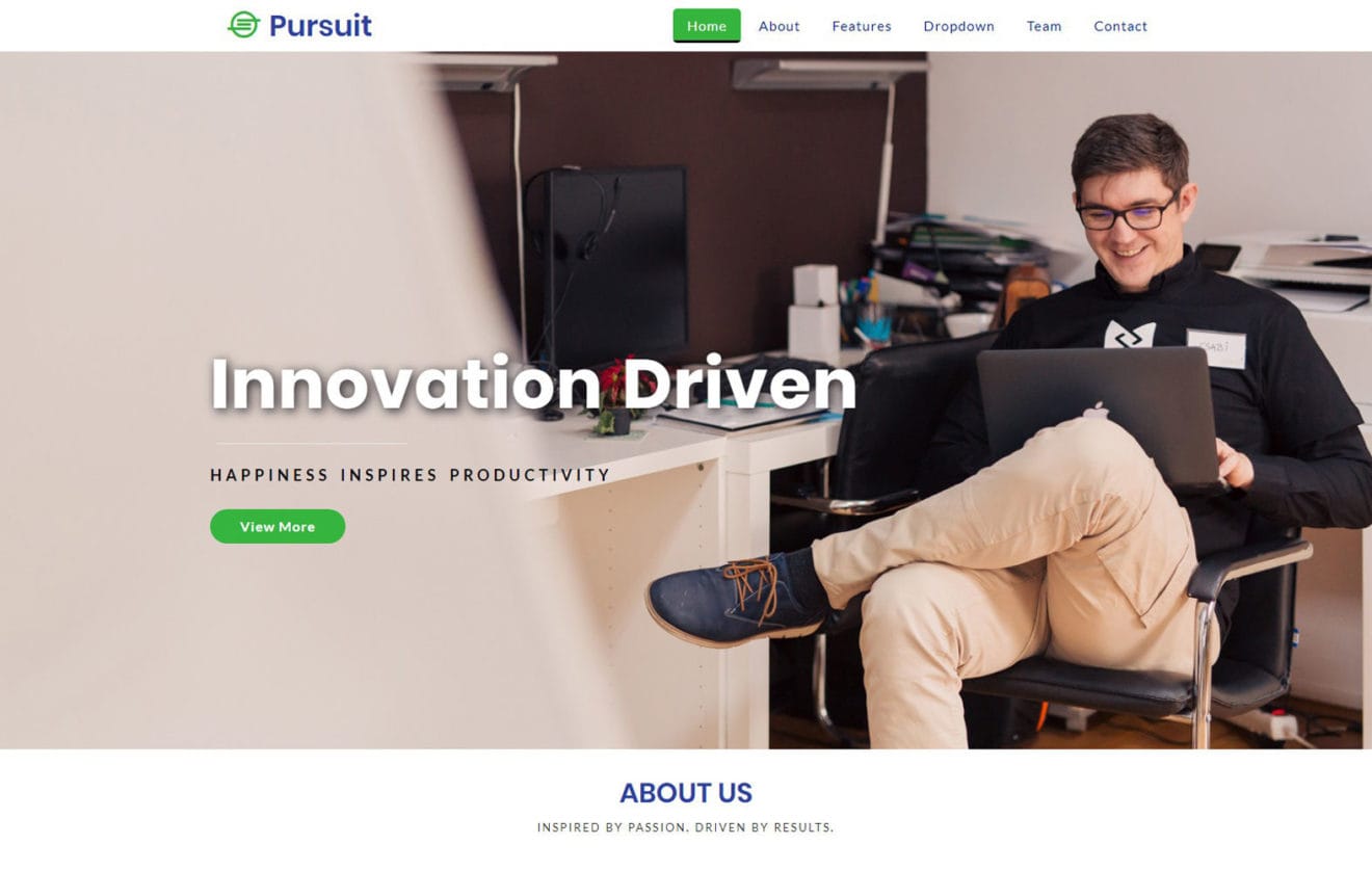 Pursuit a Corporate Category Bootstrap Responsive Web Template