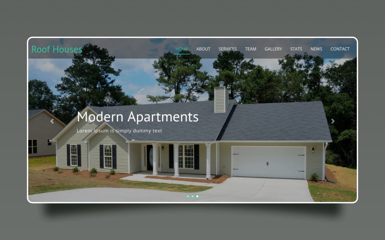 Roof house a Real Estate Category Bootstrap Responsive Web Template