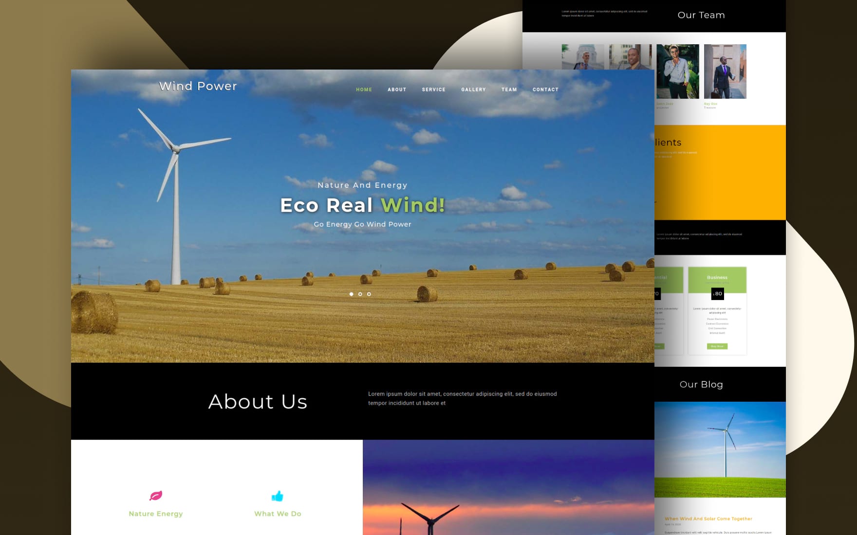 wind power website template