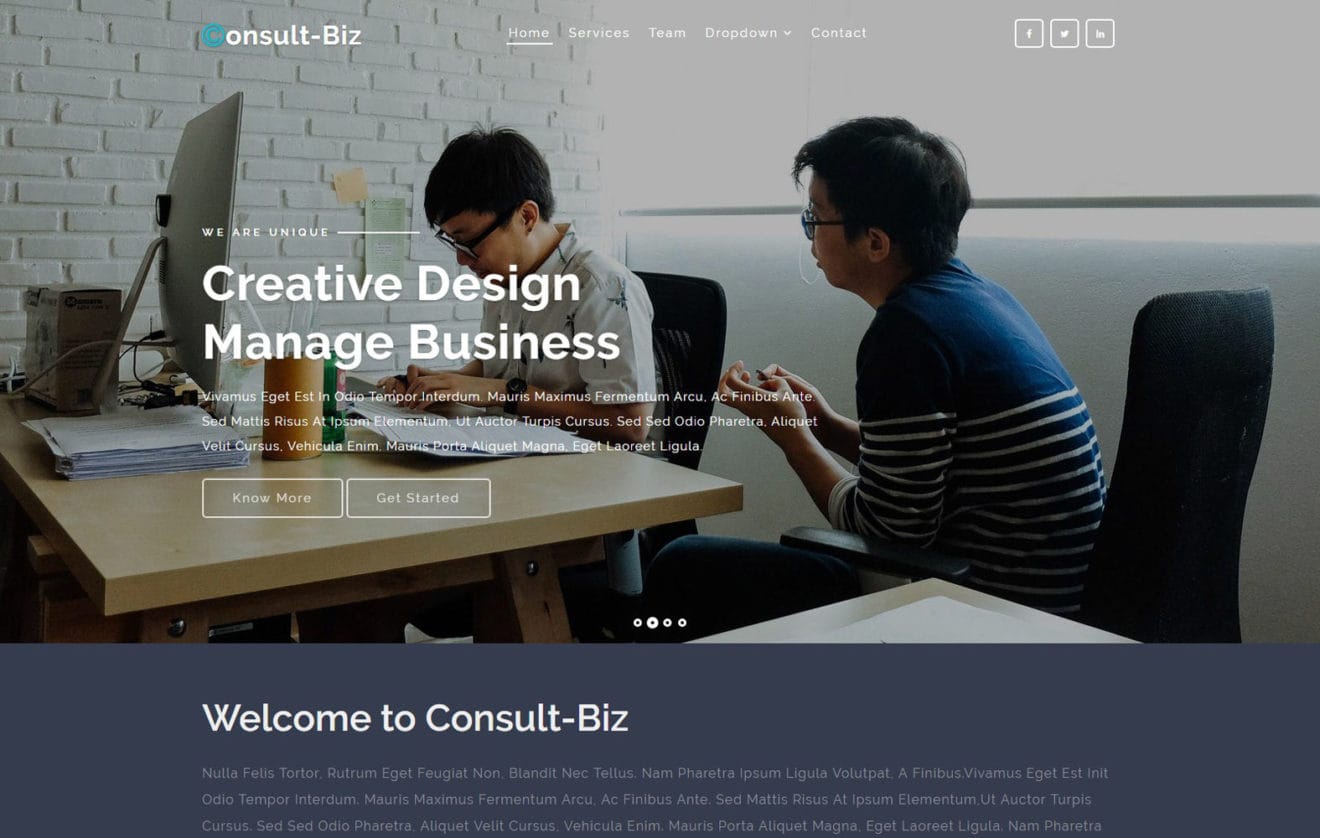 Consultbiz a Corporate Category Bootstrap Responsive Web Template