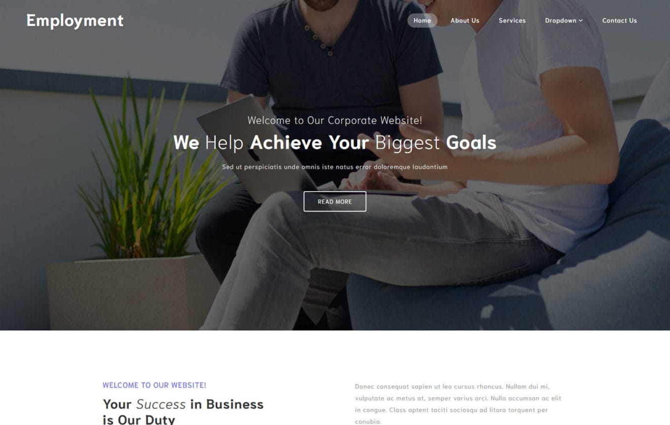 Employment a Corporate Category Bootstrap Responsive Web Template