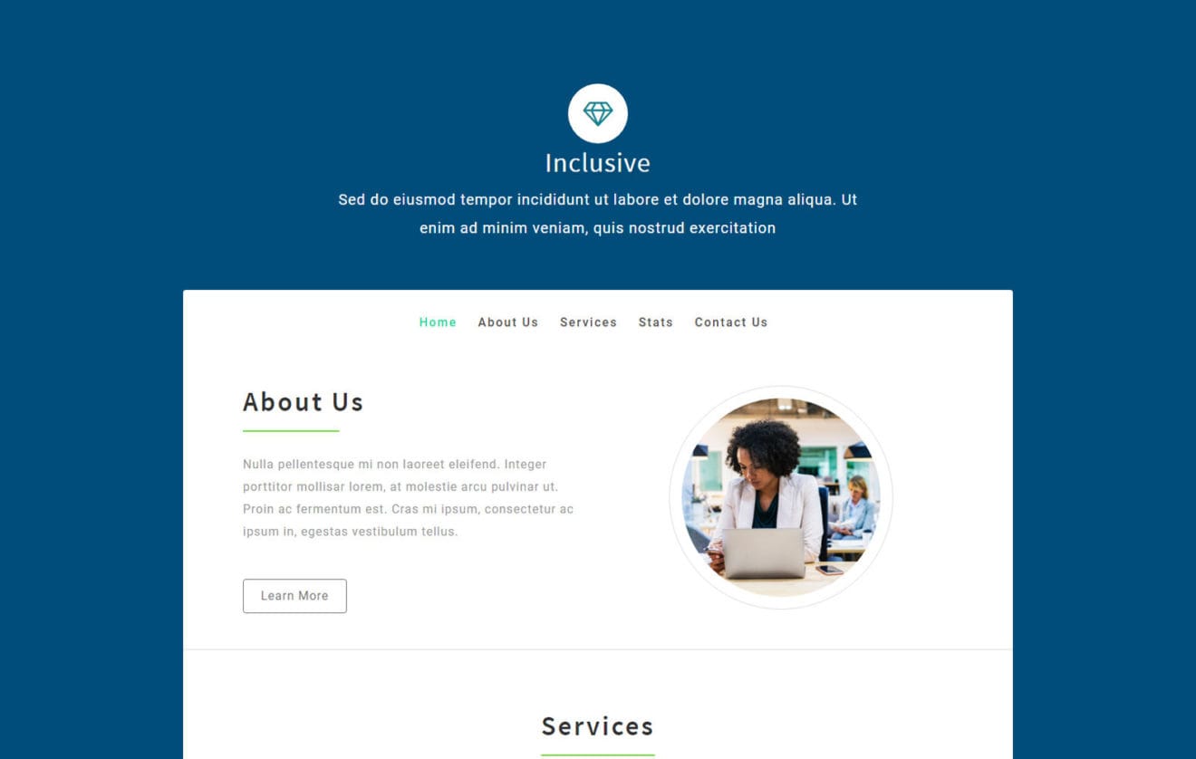 Inclusive a Corporate Category Bootstrap Responsive Web Template