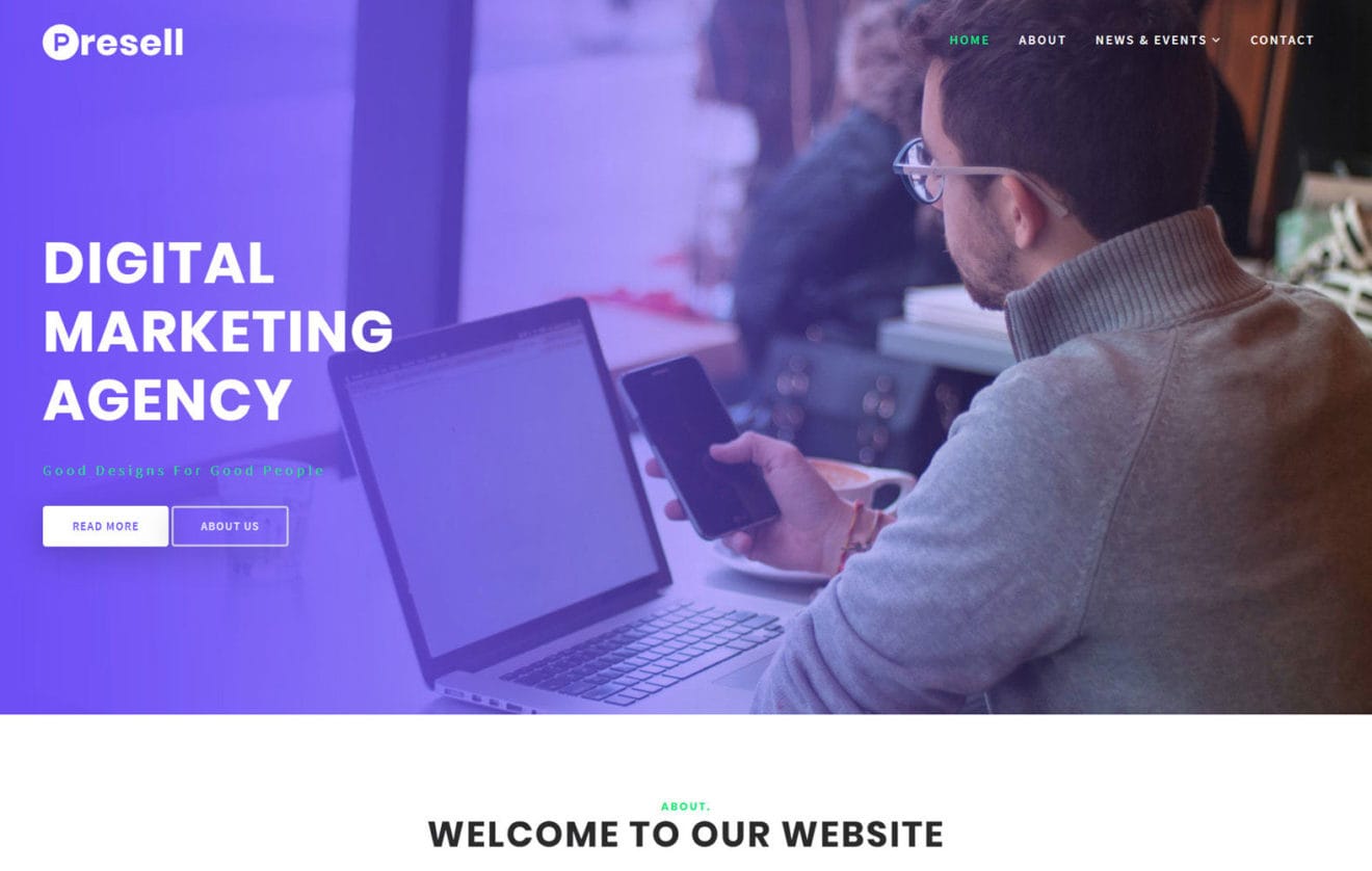 Presell Business Category Bootstrap Responsive Web Template