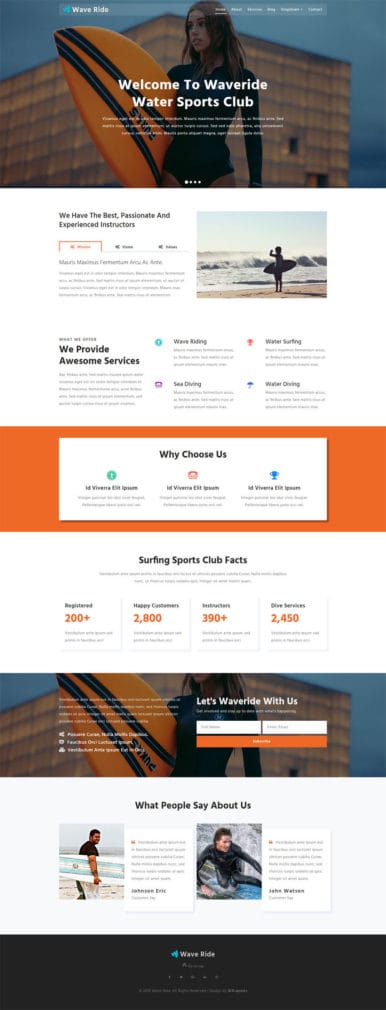Wave Ride Sports Website Template » W3Layouts