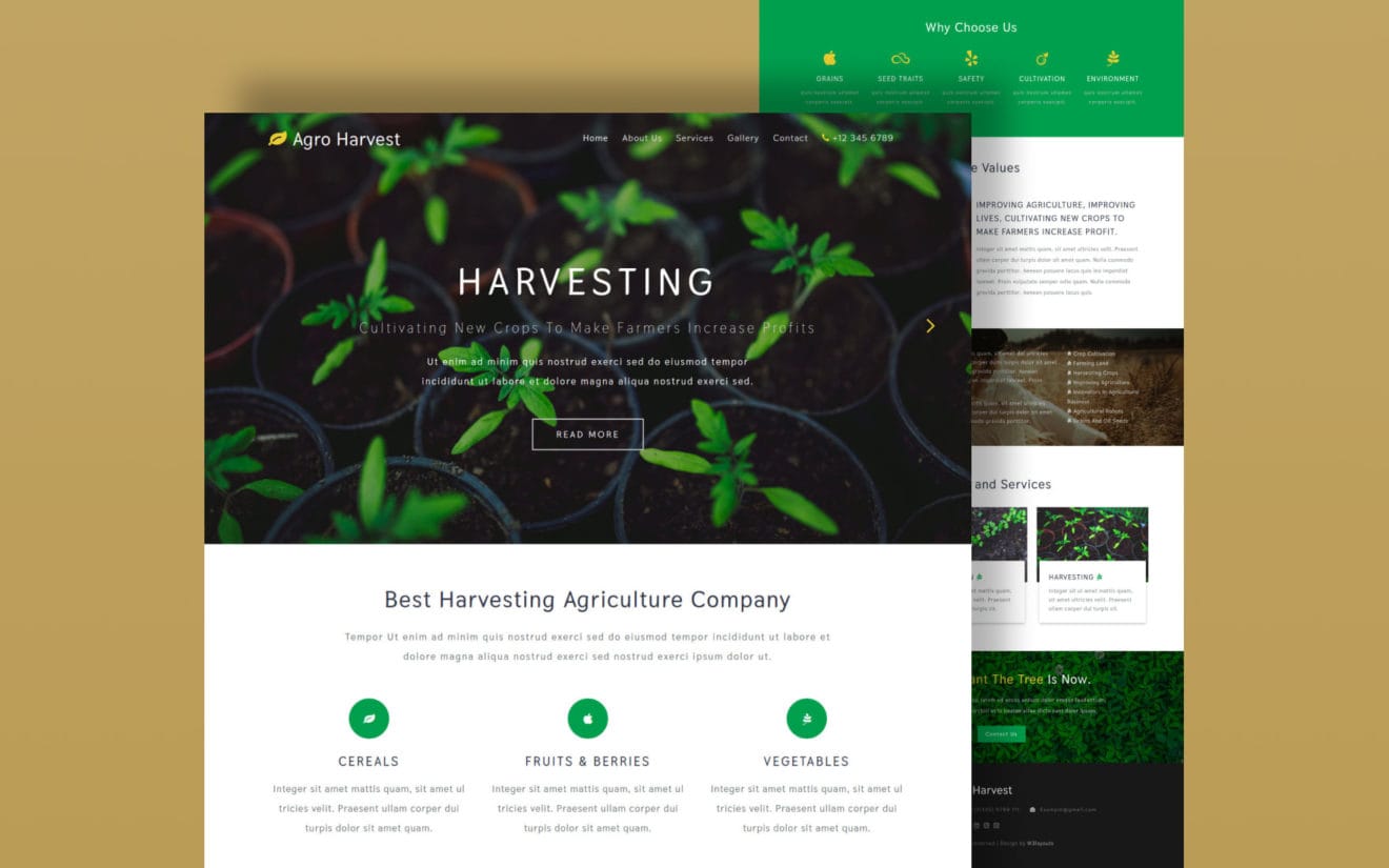 Agro Harvest – Agriculture Category Bootstrap Responsive Web Template