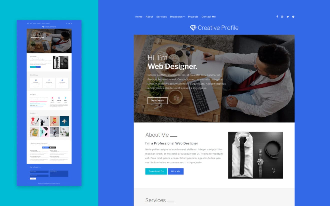 Creative Profile a Personal Category Bootstrap Responsive Web Template