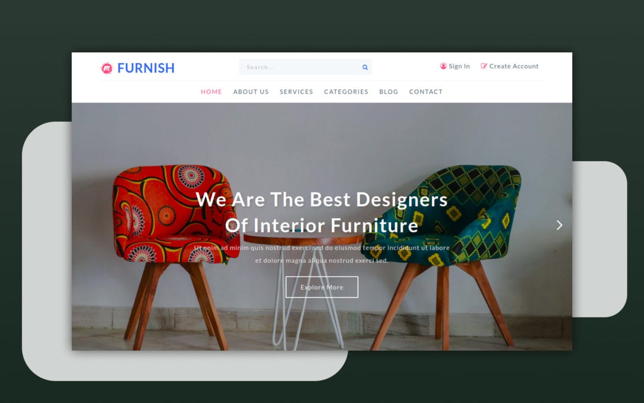 Furnish an Interior Category Bootstrap Responsive Web Template