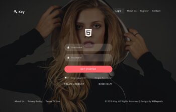 Key Login Form Flat Responsive Widget Template