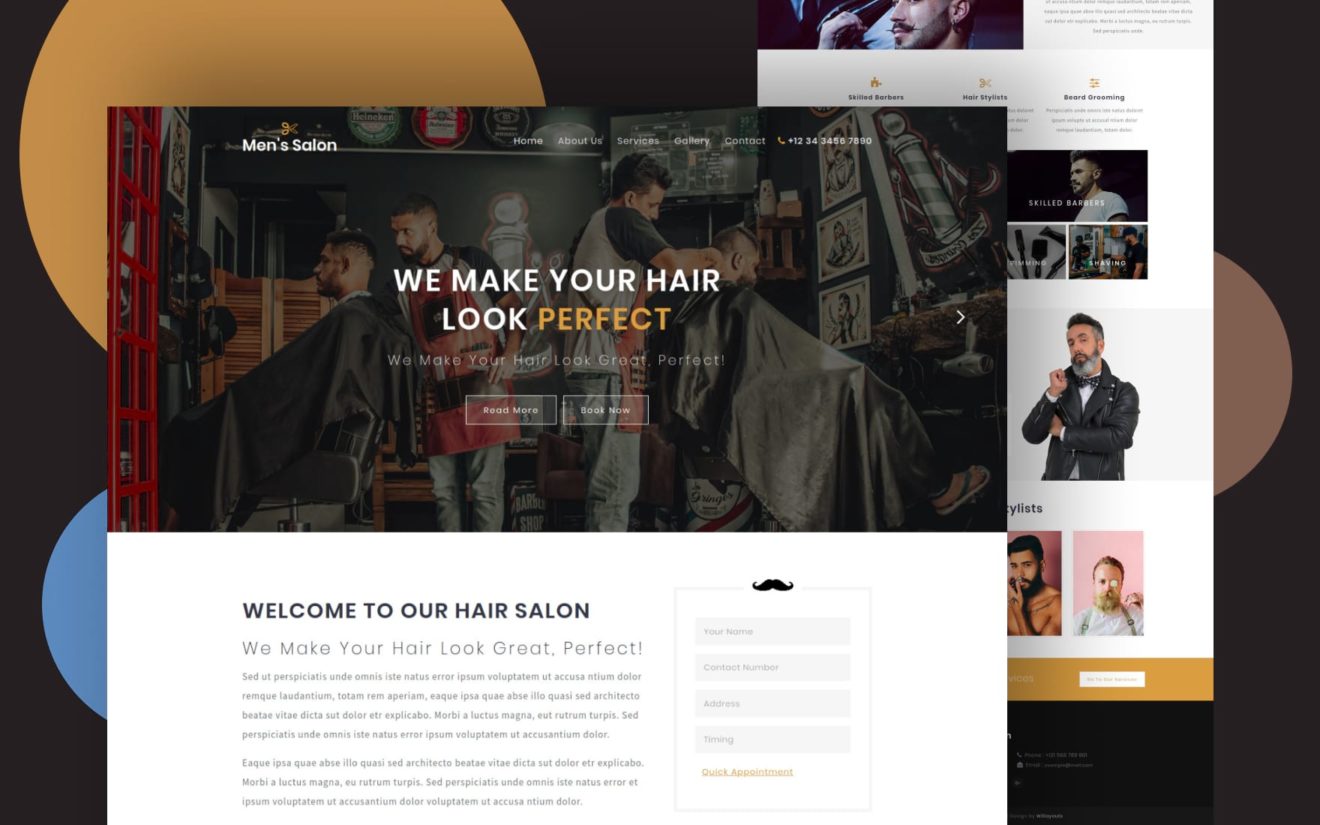 Men’s Salon a Beauty Category Flat Bootstrap Responsive Web Template