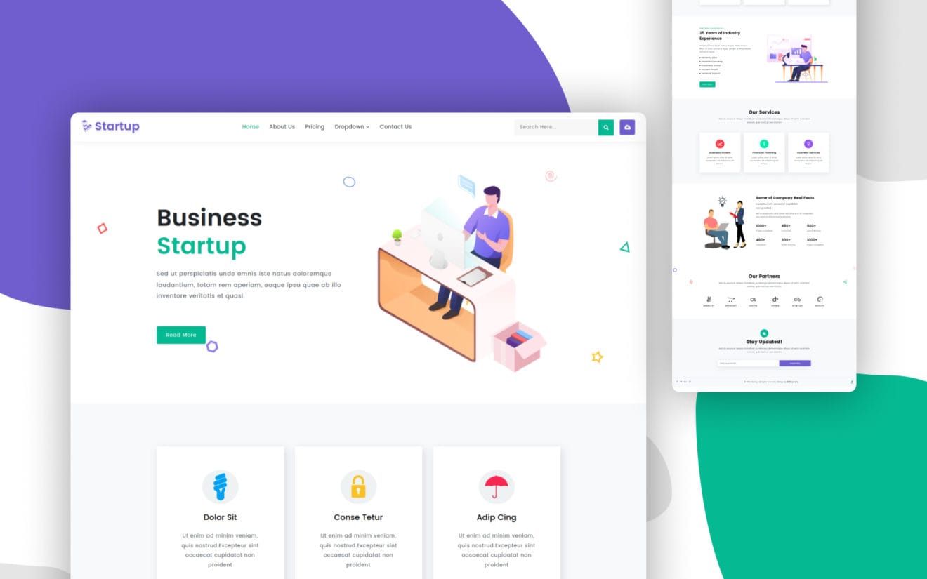 Startup a Corporate Category Bootstrap Responsive Web Template