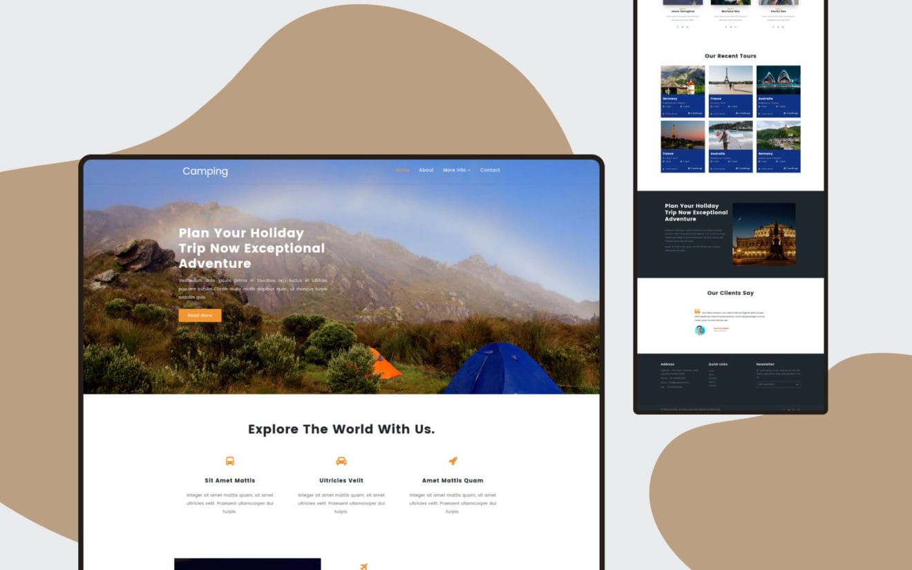 Camping a Travel Category Bootstrap Responsive Web Template