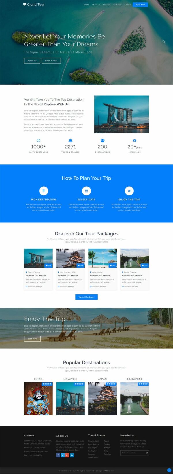 Grand Tour Travel Agency Website Template » W3Layouts