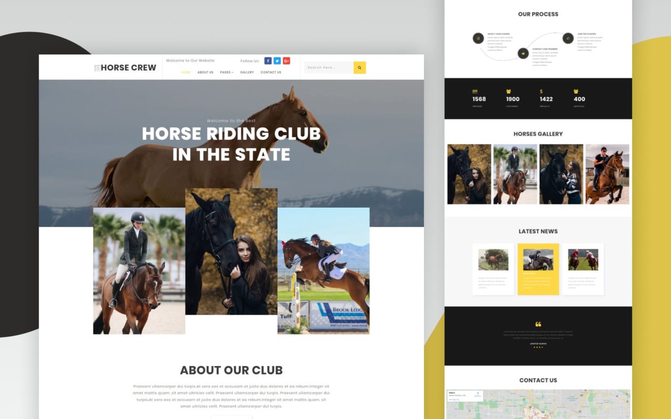 Horse Crew Sports Category Bootstrap Responsive Website Template