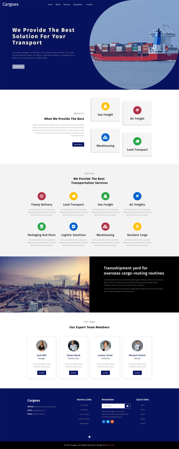 Cargoes Industrial Website Template » W3layouts