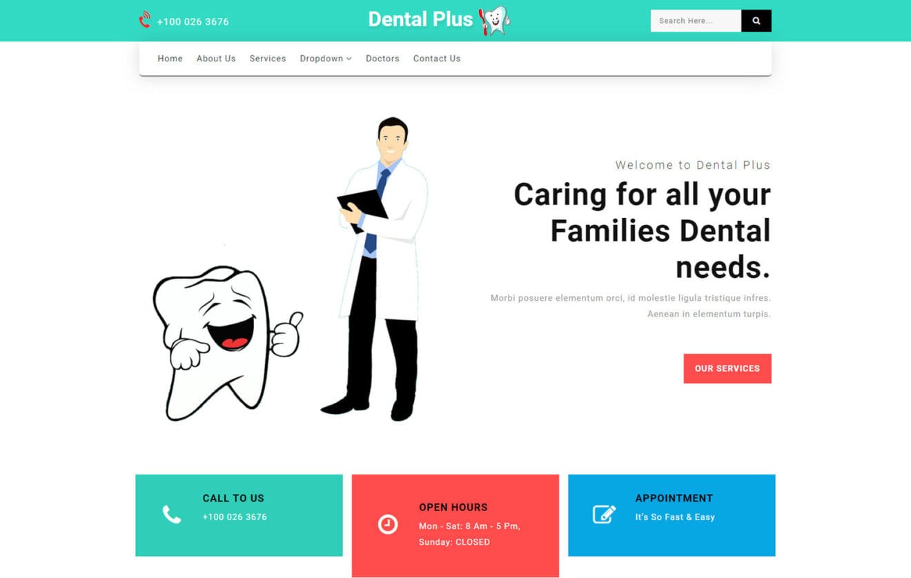 Dental Plus a Medical Category Bootstrap Responsive Web Template